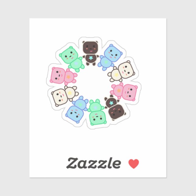 Colorful bears sticker (Sheet)