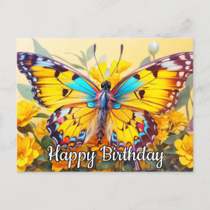 Colorful Beautiful Butterfly Design Postcard
