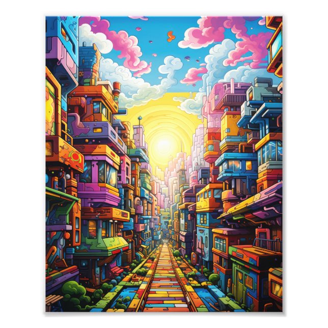 Colorful Beautiful City Photo Print (Front)