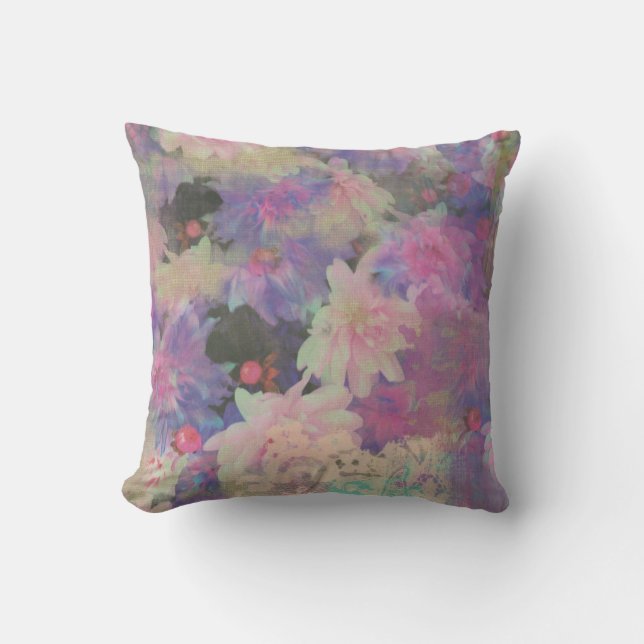 colorful beautiful flower decorative pillow (Front)