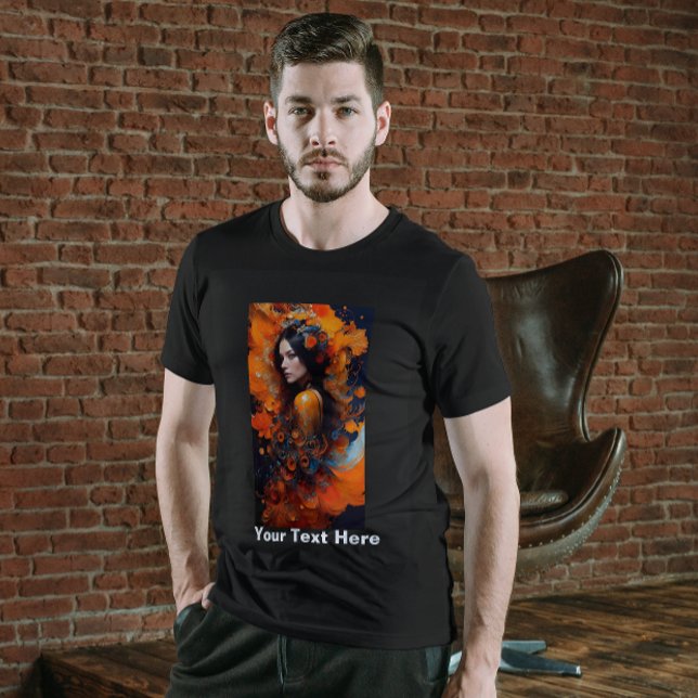 Colorful Beautiful Woman Black Ink Flow T-Shirt (Creator Uploaded)