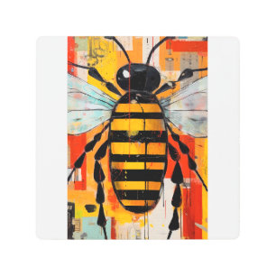 Colorful Bee Art Print Honeybee Wall