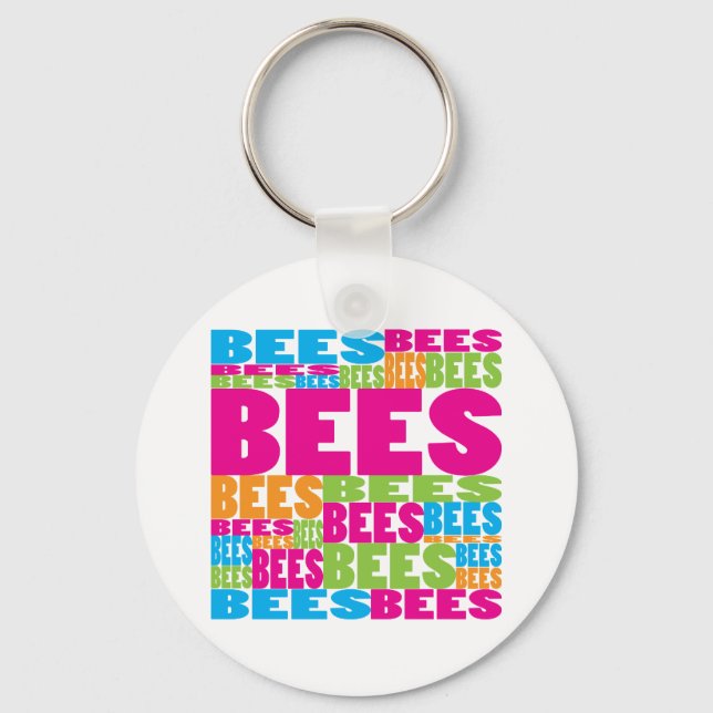 Colorful Bees Keychain (Front)