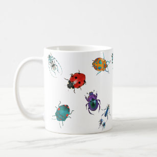 Colorful beetles  coffee mug