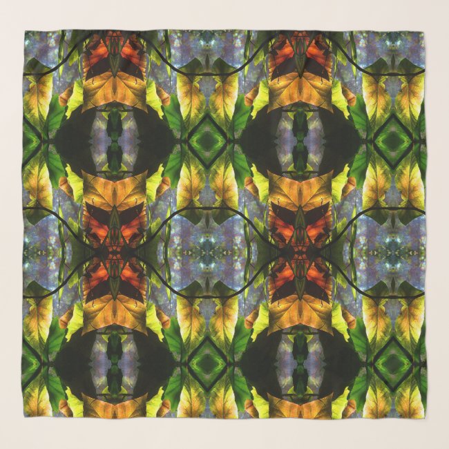 Colorful Begonia Abstract Pattern Chiffon Scarf