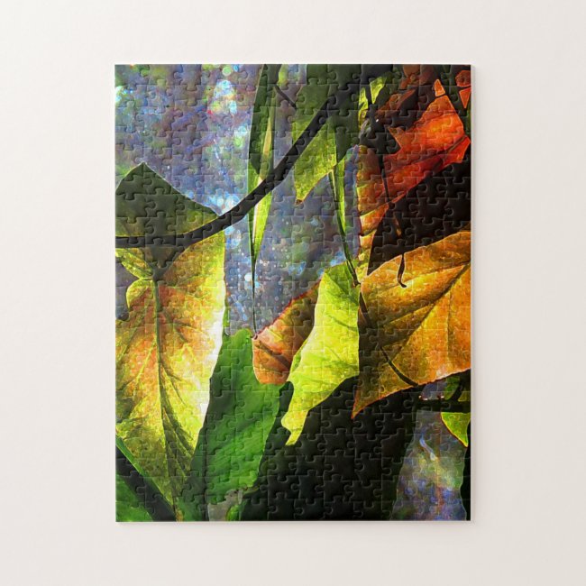 Colorful Begonia Leaf Abstract Pattern Puzzle