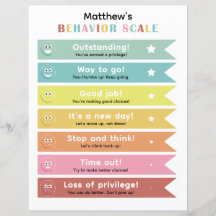 Colorful Behavior Management Chart for Kids