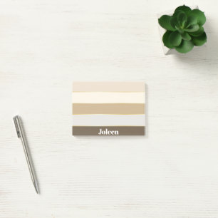 Colorful Beige Gold Personalized Color Stripes Post-it Notes