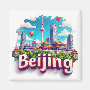 Colorful Beijing City Skyline  Magnet
