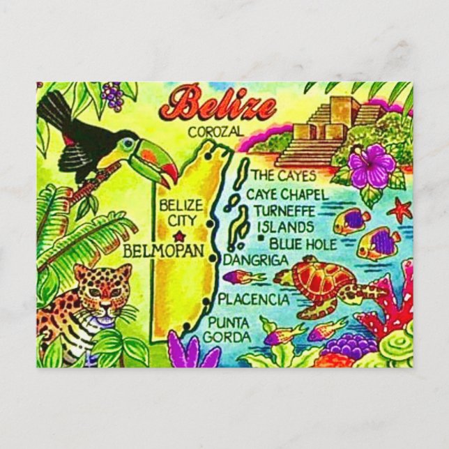 Colorful Belize Postcard (Front)
