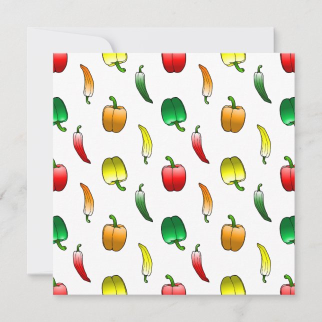 Colorful Bell Peppers Pattern Card (Front)