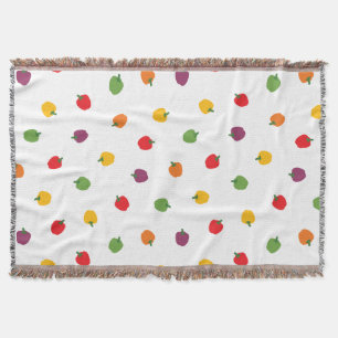 Colorful Bell Peppers Throw Blanket