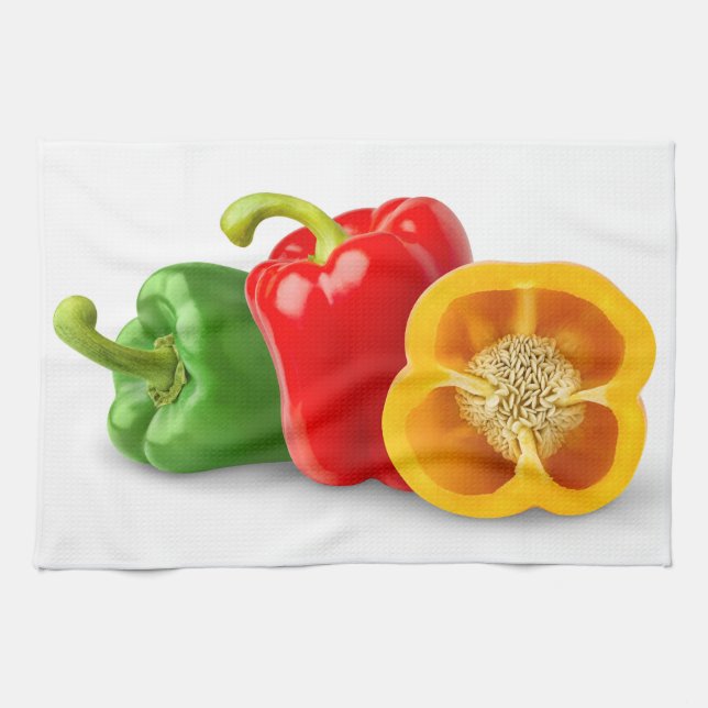 Colorful bell peppers towel (Horizontal)