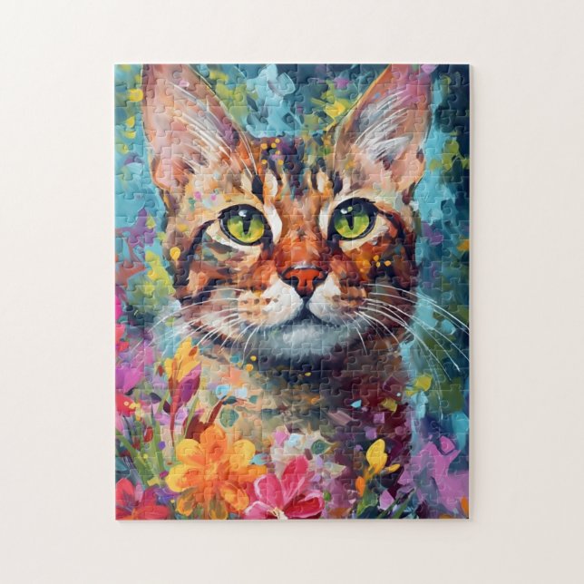 Colorful Bengal cat Jigsaw Puzzle (Vertical)