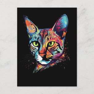 Colorful Bengal cat Postcard