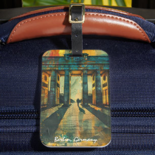 Colorful Berlin Germany Brandenburg Gate Painting Luggage Tag