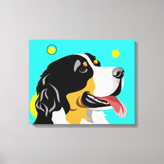Colorful Bernese Mountain Dog Canvas Print
