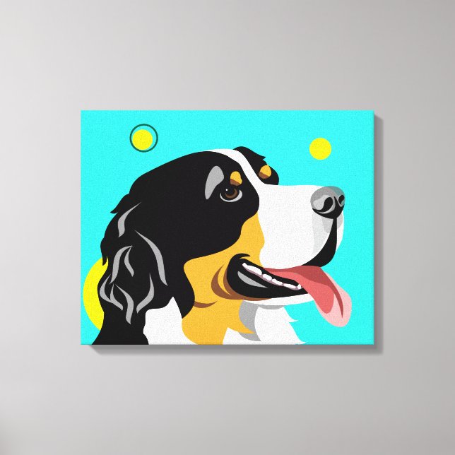 Colorful Bernese Mountain Dog Canvas Print (Front)