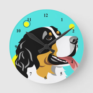 Colorful Bernese Mountain Dog Clocks