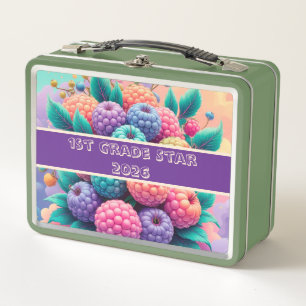 Colorful berries 1st grade star 2025 metal lunch box