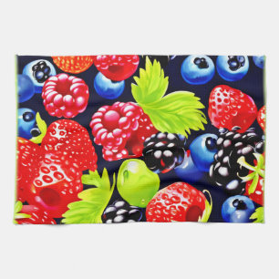 Colorful Berry Medley Design Kitchen Towel