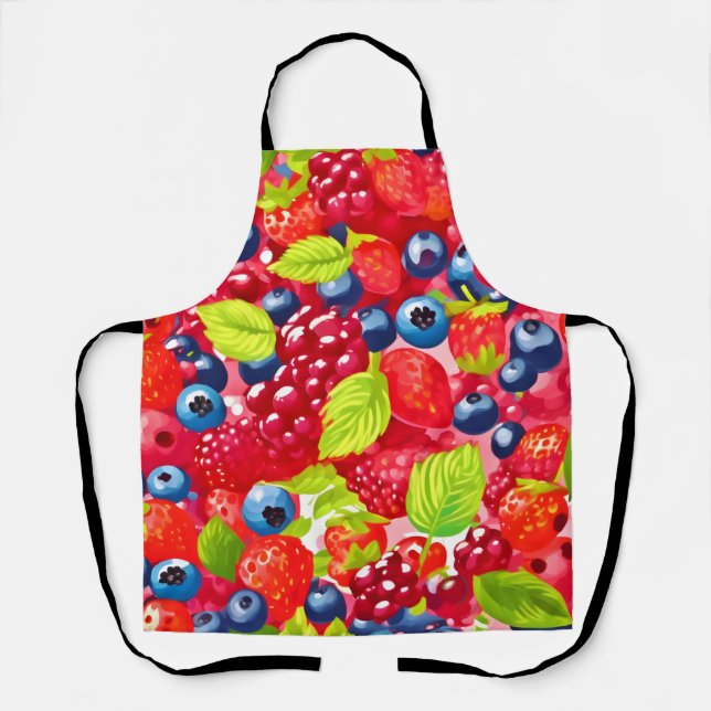 Colorful Berry Pattern Apron (Front)
