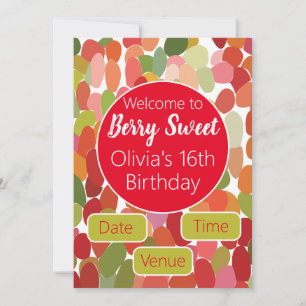 Colorful Berry Sweet Birthday Invitation
