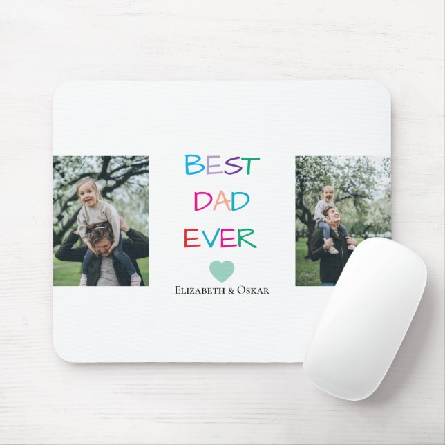Colorful "Best Dad Ever"  – Fun & Heartfelt Gift  Mouse Pad (With Mouse)