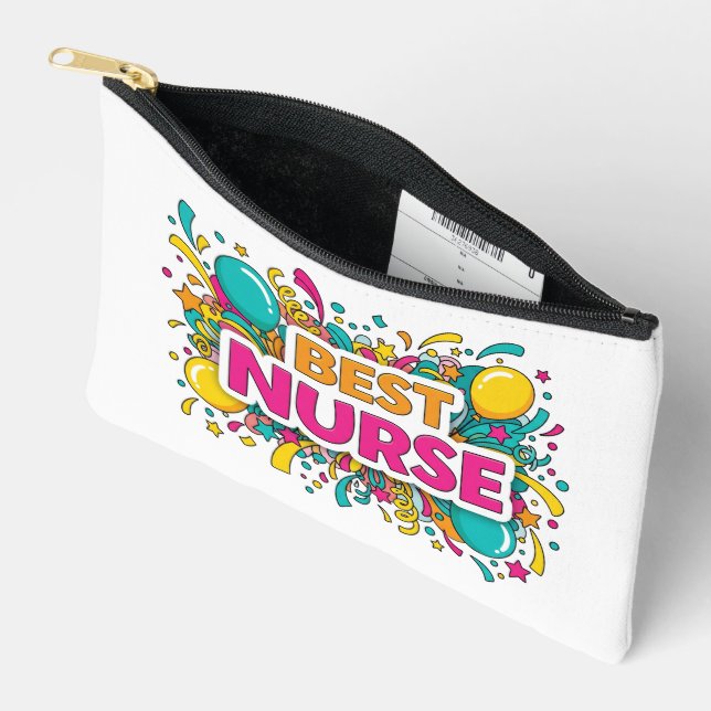 Colorful Best Nurse Cosmetic Bag (Open)