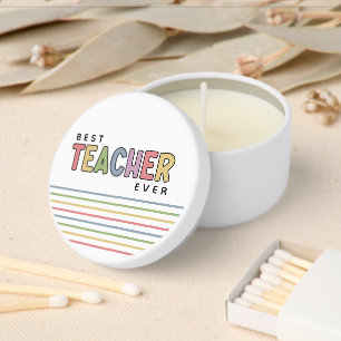 Colorful Best Teacher Ever Appreciation Gifts Mini Candle Favors