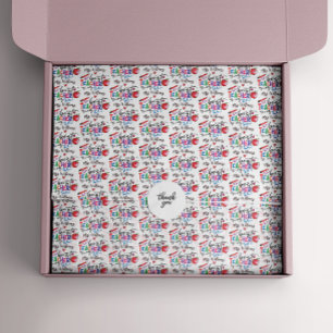 Colorful Best Teacher Ever Typography Tissue Paper