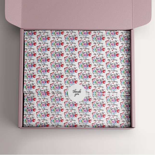 Colorful Best Teacher Ever Typography   Tissue Paper (Creator Uploaded)