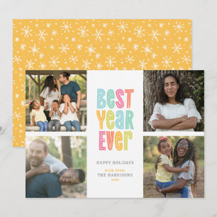 Colorful Best Year Ever Multiple Photo Christmas Holiday Card