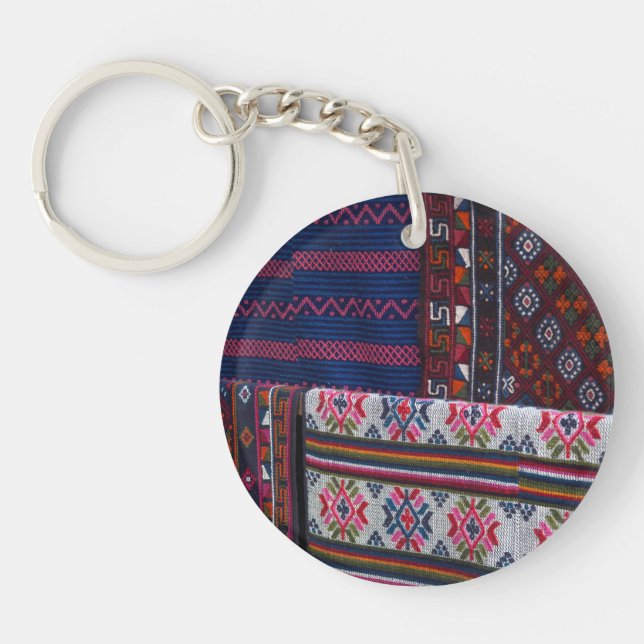 Colorful Bhutan Textiles Keychain (Front)