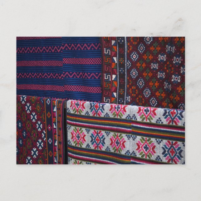Colorful Bhutan Textiles Postcard (Front)