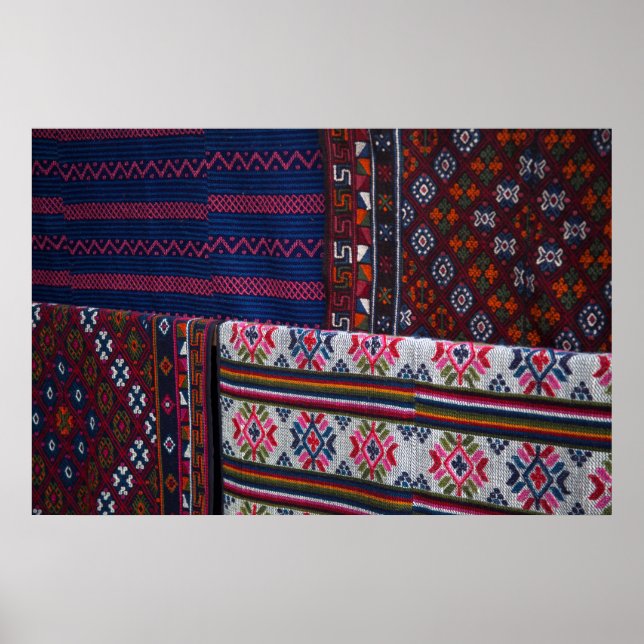 Colorful Bhutan Textiles Poster (Front)