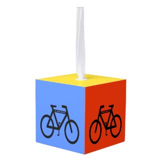 Colorful Bicycle Abstract Sports Cube Ornament