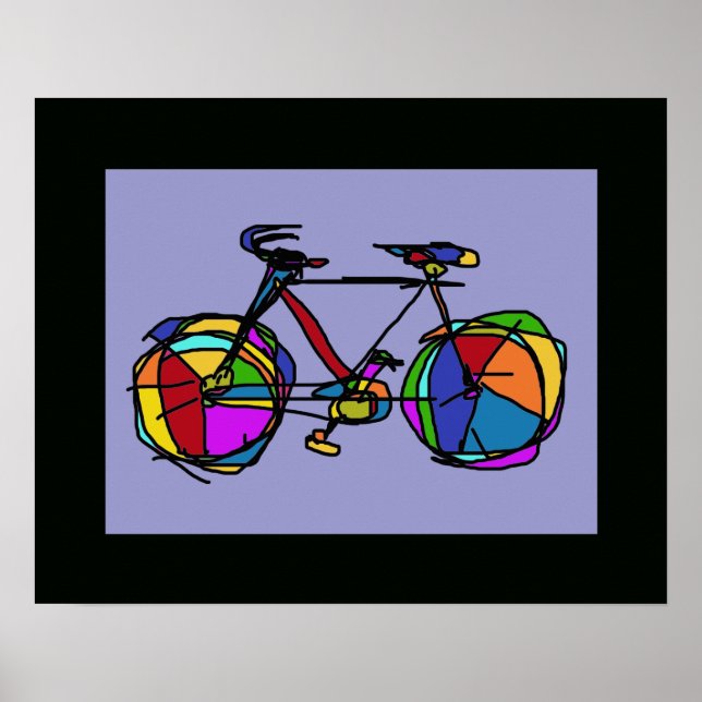 colorful bicycle art wall decor (Front)
