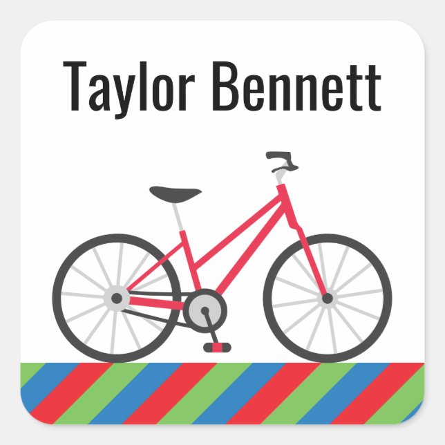 Colorful Bicycle Custom Personalized Stickers (Front)
