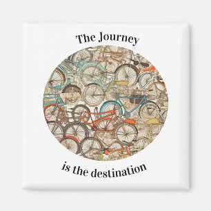 Colorful Bicycle Journey Fridge Keepsake Magnet