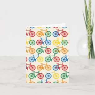 Colorful Bicycle Pattern Nordic Design Cushion Note Card