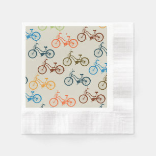 Colorful Bicycle Pattern Paper Napkins