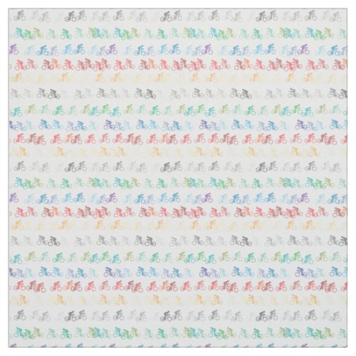 Colorful Bicycle Patterned Cotton Fabric