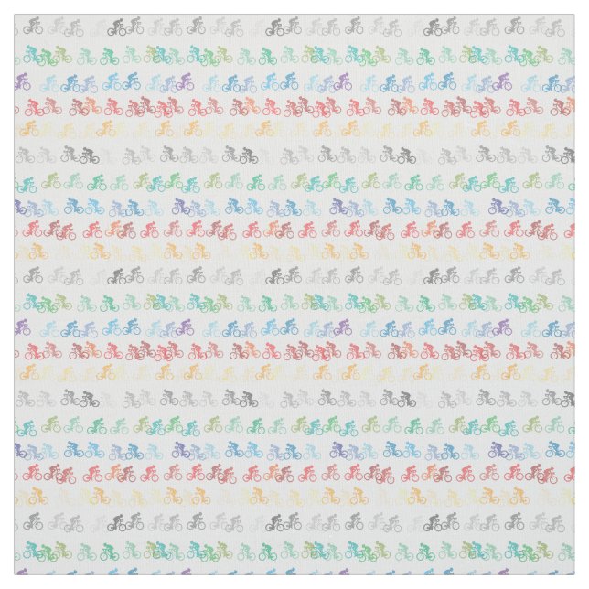 Colorful Bicycle Patterned Cotton Fabric (Swatch)