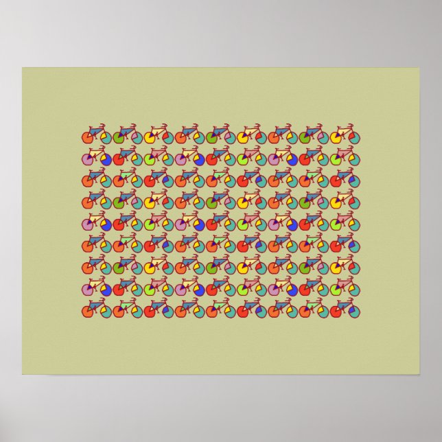 colorful bicycle patterning poster (Front)