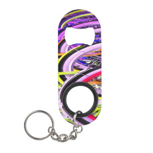 Colorful Bicycle Tires Bottle Opener Keychain