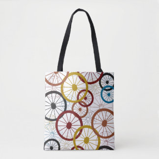 Colorful Bicycle Wheels Tote Bag