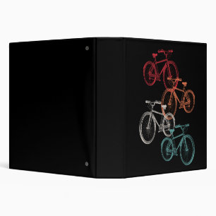 Colorful bicycles 3 ring binder