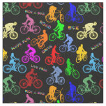 Colorful Bicycles And Riders Fabric