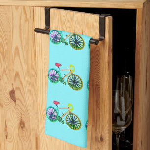 Colorful Bicycles Bikes Cycling Blue 4Brent Kitchen Towel